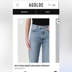 AGOLDE 90's Pinch Waist High Rise Straight Jeans